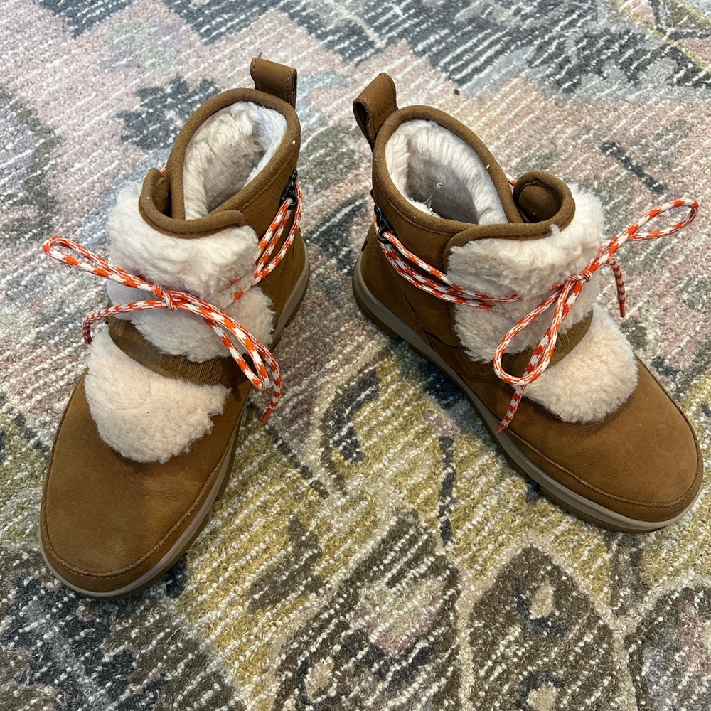 Cozy women’s Ugg Boots with Orange Accent strings